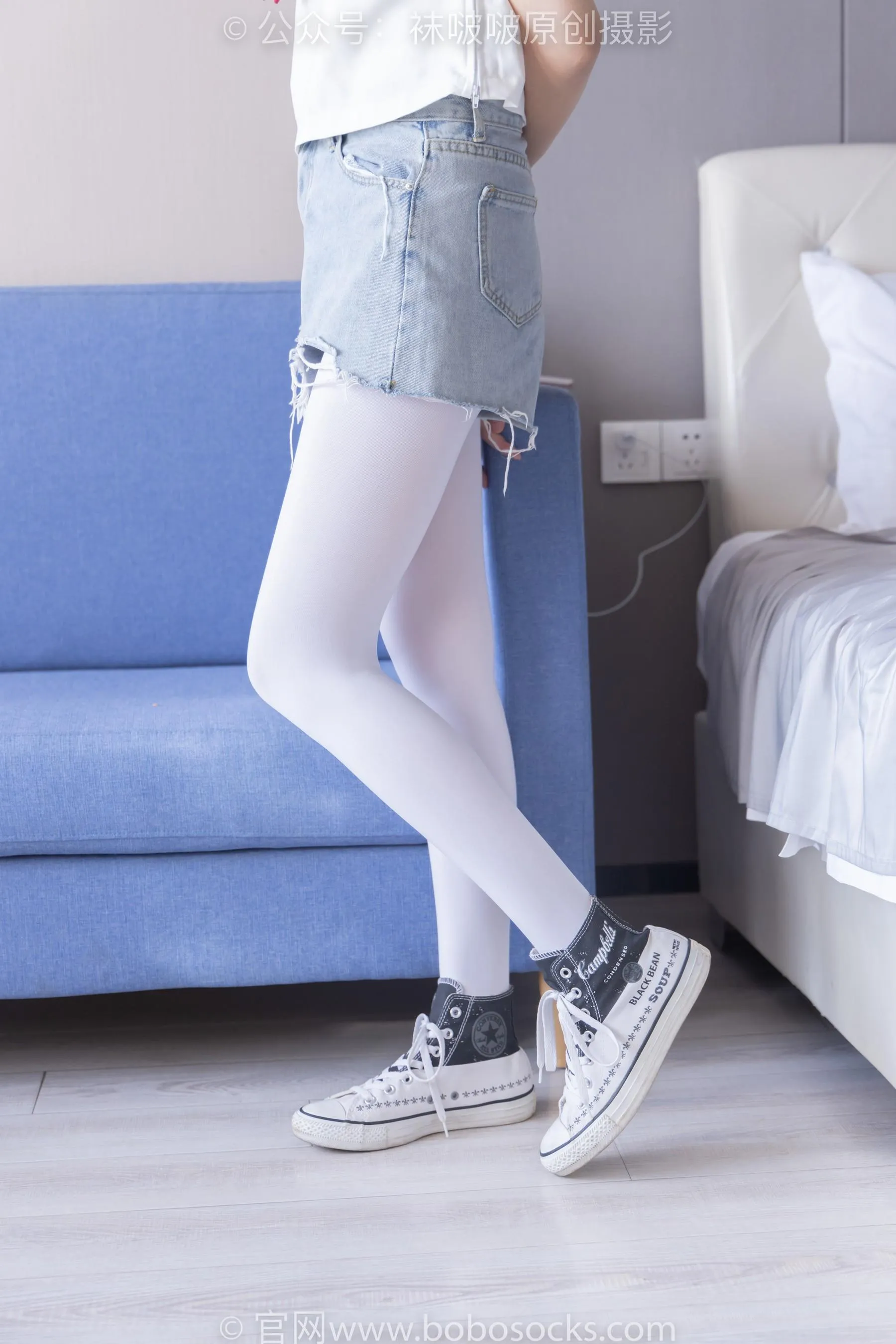 [BoBoSocks袜啵啵]NO.215 小甜豆-三双帆布鞋板鞋、厚白丝、黑丝 [90P]插图9
